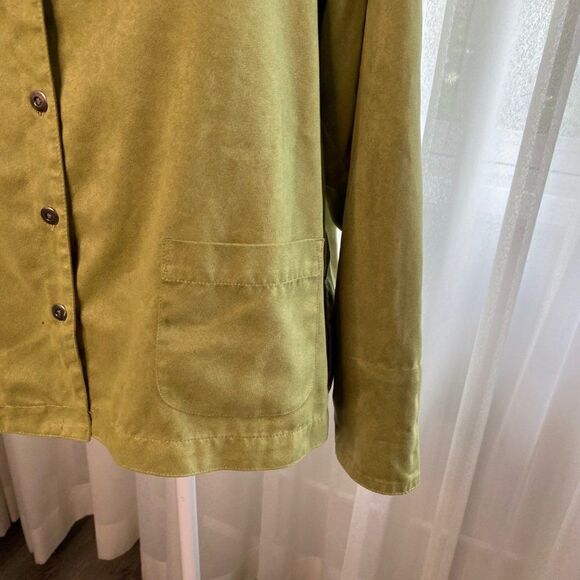 Chicos Design Womens Green Button Front Shirt SZ M - Picture 5 of 10